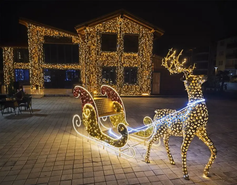 Işıklı Yılbaşı Geyik Kızak